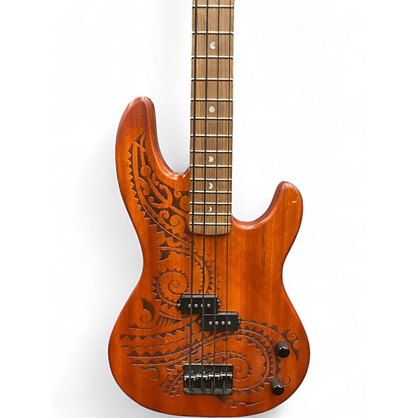 Used Luna tattoo  Natural Electric Bass Guitar