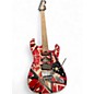Used EVH Striped Series Frankie Red with Black and White Stripes Solid Body Electric Guitar thumbnail