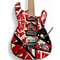 Used EVH Striped Series Frankie Red with Black and White Stripes Solid Body Electric Guitar