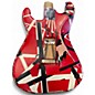 Used EVH Striped Series Frankie Red with Black and White Stripes Solid Body Electric Guitar