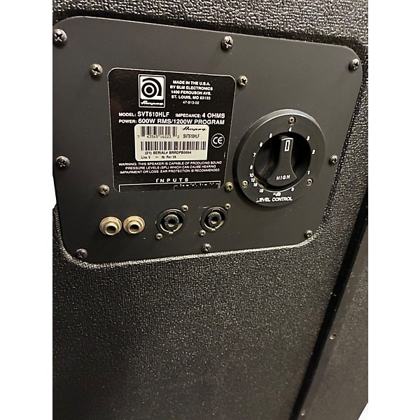 Used Ampeg SVT610HLF 6X10 1200W Bass Cabinet