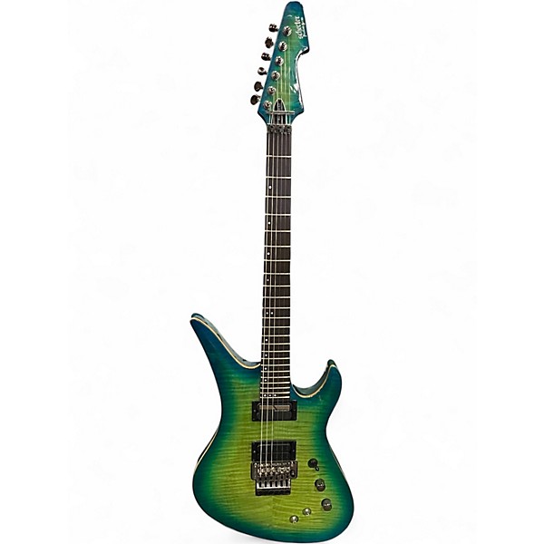 Used Schecter Guitar Research Blackjack Avenger Floyd Rose Lizard Burst Solid Body Electric Guitar