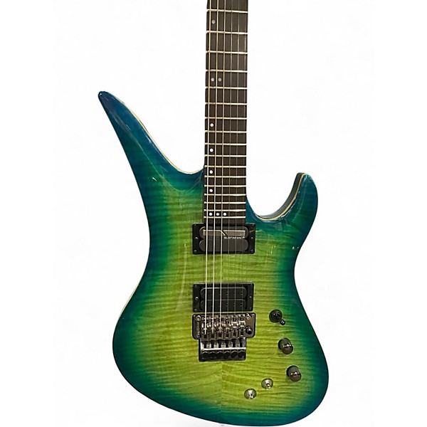 Used Schecter Guitar Research Blackjack Avenger Floyd Rose Lizard Burst Solid Body Electric Guitar