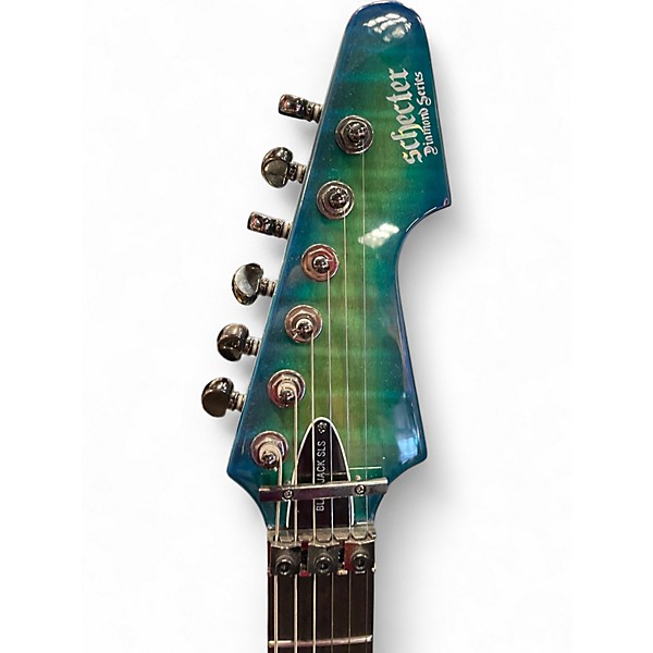 Used Schecter Guitar Research Blackjack Avenger Floyd Rose Lizard Burst Solid Body Electric Guitar