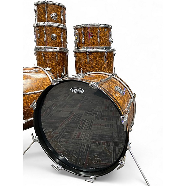 Vintage 1960s Premier 7 Piece royal imperial  Amber Drum Kit