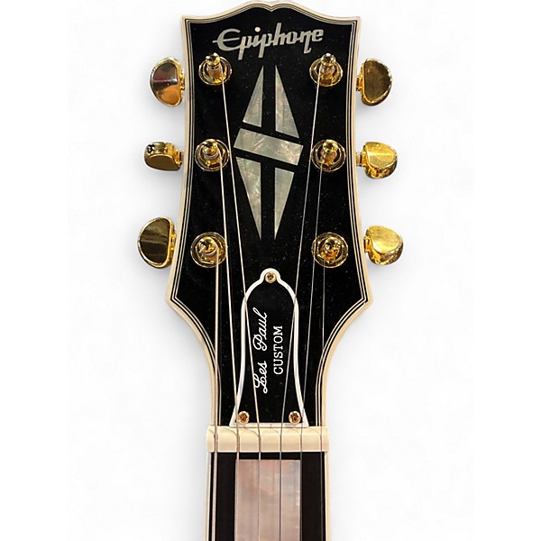 Used Epiphone Inspired by Gibson Custom Les Paul Custom Alpine White Solid Body Electric Guitar
