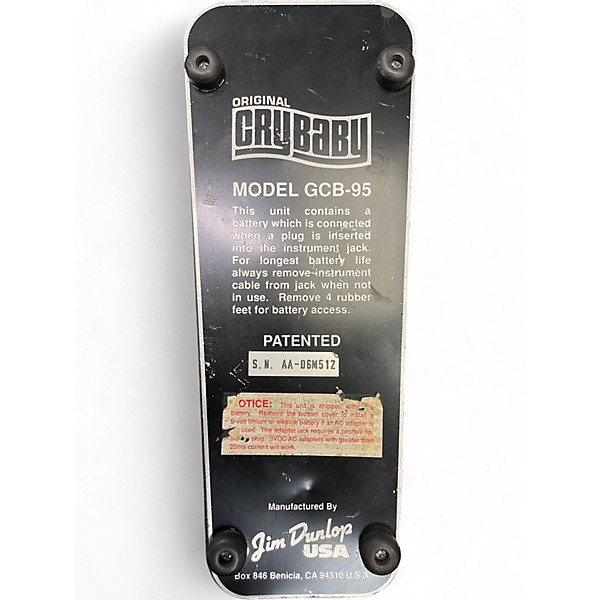 Used Dunlop GCB95 Original Crybaby Wah Effect Pedal
