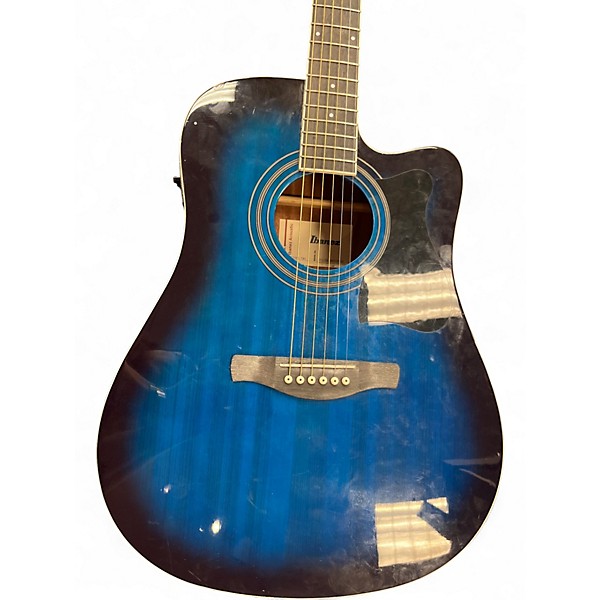 Used Ibanez V70CE Blue Acoustic Electric Guitar