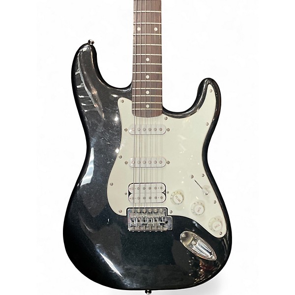 Used Starcaster by Fender Stratocaster Black Solid Body Electric Guitar