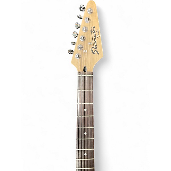 Used Starcaster by Fender Stratocaster Black Solid Body Electric Guitar