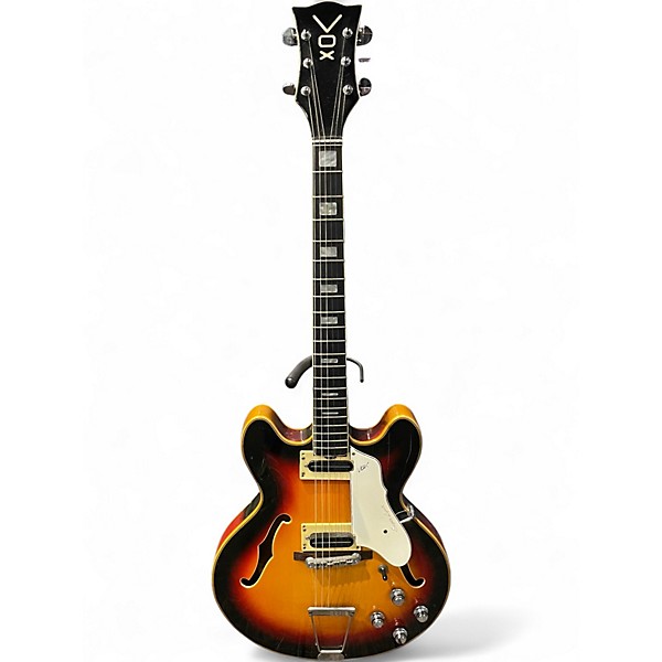 Vintage 1964 Vox Super Lynx 3 Color Sunburst Hollow Body Electric Guitar