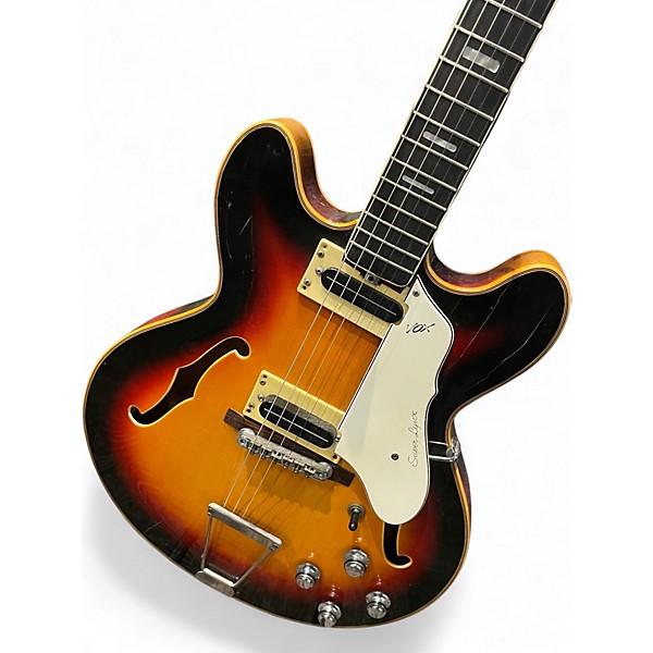 Vintage 1964 Vox Super Lynx 3 Color Sunburst Hollow Body Electric Guitar