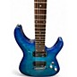 Used Schecter Guitar Research C6 Plus Ocean Blue Burst Solid Body Electric Guitar