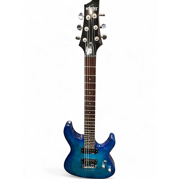 Used Schecter Guitar Research C6 Plus Ocean Blue Burst Solid Body Electric Guitar
