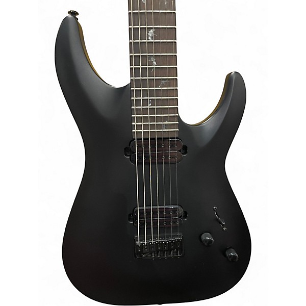 Used Schecter Guitar Research Damien 7 String Black Solid Body Electric Guitar