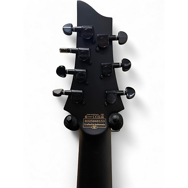 Used Schecter Guitar Research Damien 7 String Black Solid Body Electric Guitar
