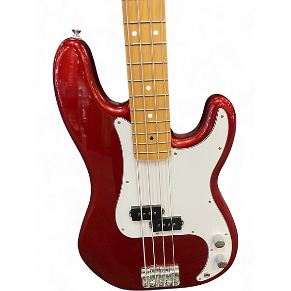 Used Fender Standard Precision Bass Candy Apple Red Electric Bass Guitar