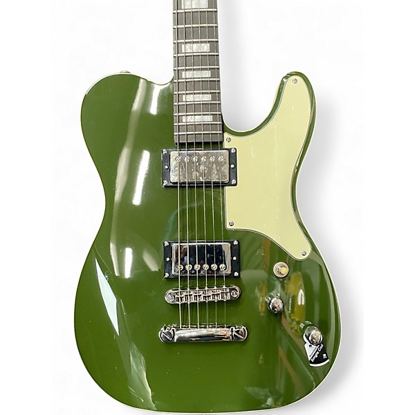 Used Schecter Guitar Research JACK FOWLER PT DRAB GREEN Solid Body Electric Guitar