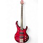 Used Ibanez BTB400QM Transparent Red Electric Bass Guitar thumbnail