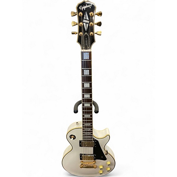 Used Epiphone Les Paul Custom Alpine White Solid Body Electric Guitar