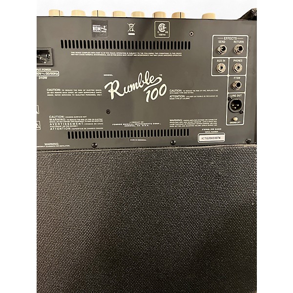 Used Fender Rumble 100 1x15 100W Bass Combo Amp