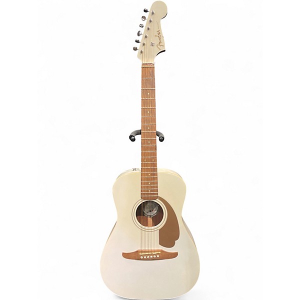 Used Fender Malibu CE White Acoustic Electric Guitar