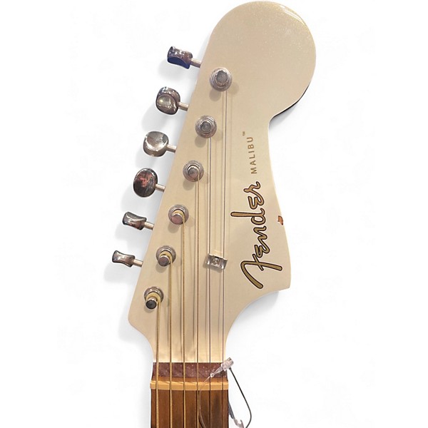 Used Fender Malibu CE White Acoustic Electric Guitar