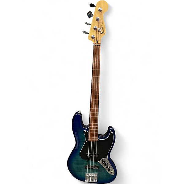 Used Fender Player Plus Jazz Bass Plus Top Blue Burst Electric Bass Guitar