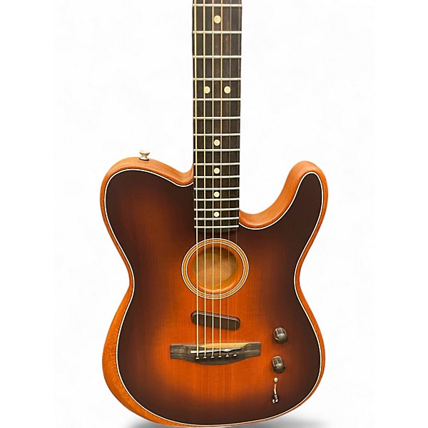 Used Fender American Acoustasonic Telecaster 2 Color Sunburst Acoustic Electric Guitar