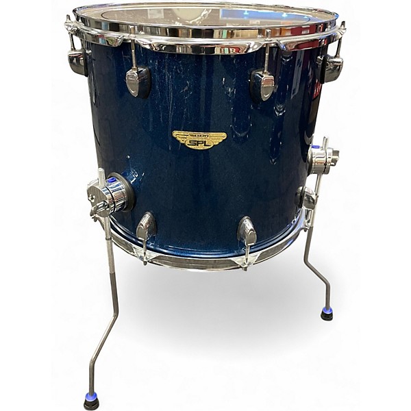 Used SPL 4 Piece VELOCITY SHELL PACK COBALT SEQUIN Drum Kit