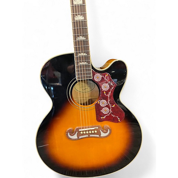 Used Epiphone J200EC 2 Color Sunburst Acoustic Electric Guitar
