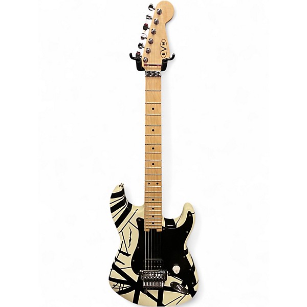 Used EVH Striped Series Black and White Solid Body Electric Guitar