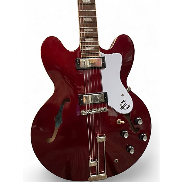 Used 2022 Epiphone Riviera Sparkling Burgundy Hollow Body Electric Guitar