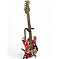 Used EVH Striped Series Frankie Red with Black and White Stripes RELIC Solid Body Electric Guitar