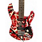 Used EVH Striped Series Frankie Red with Black and White Stripes RELIC Solid Body Electric Guitar