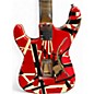 Used EVH Striped Series Frankie Red with Black and White Stripes RELIC Solid Body Electric Guitar