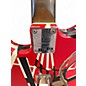 Used EVH Striped Series Frankie Red with Black and White Stripes RELIC Solid Body Electric Guitar