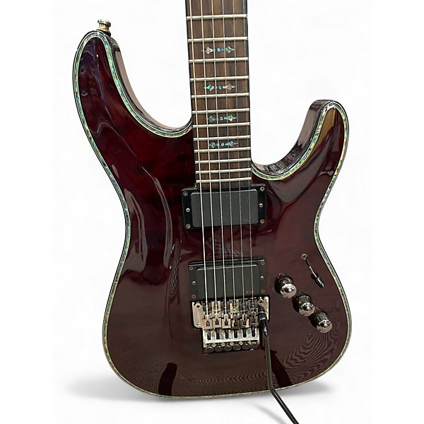 Used Schecter Guitar Research Hellraiser C1 Floyd Rose Black Cherry Solid Body Electric Guitar