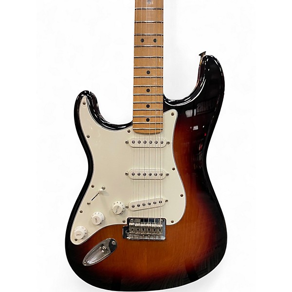 Used Fender Standard Stratocaster Left Handed Sunburst Electric Guitar