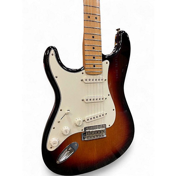 Used Fender Standard Stratocaster Left Handed Sunburst Electric Guitar
