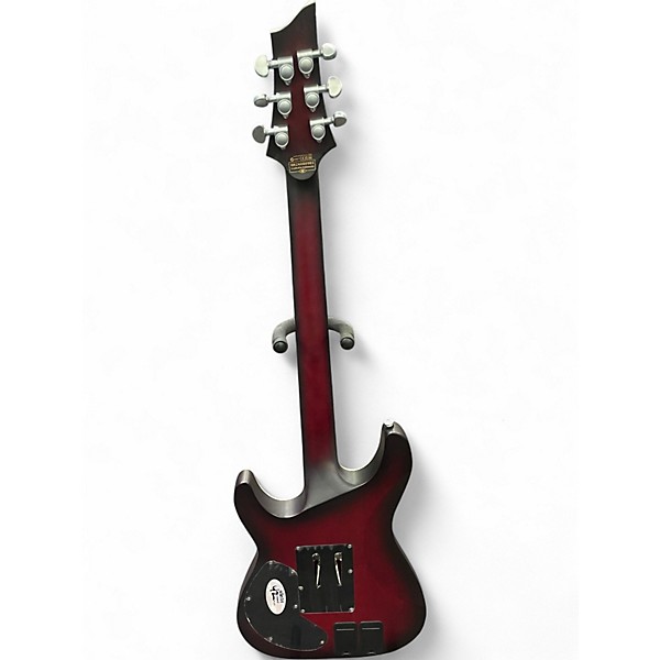 Used Schecter Guitar Research C1 Floyd Rose Platinum Satin Crimson Red Burst Solid Body Electric Guitar