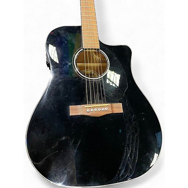 Used Fender CD60SCE Black Acoustic Guitar