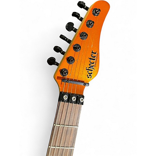 Used Schecter Guitar Research Diamond Series Sun Valley Shredder Orange Solid Body Electric Guitar