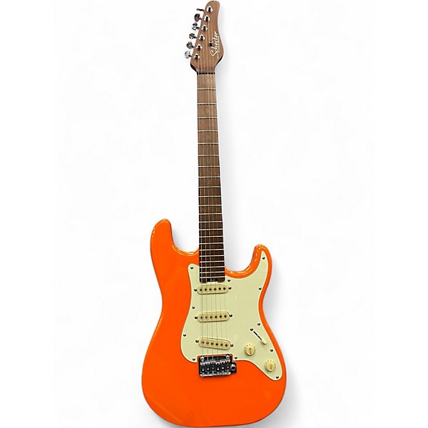 Used 2022 Schecter Guitar Research Nick Johnson SSS Atomic Orange Solid Body Electric Guitar