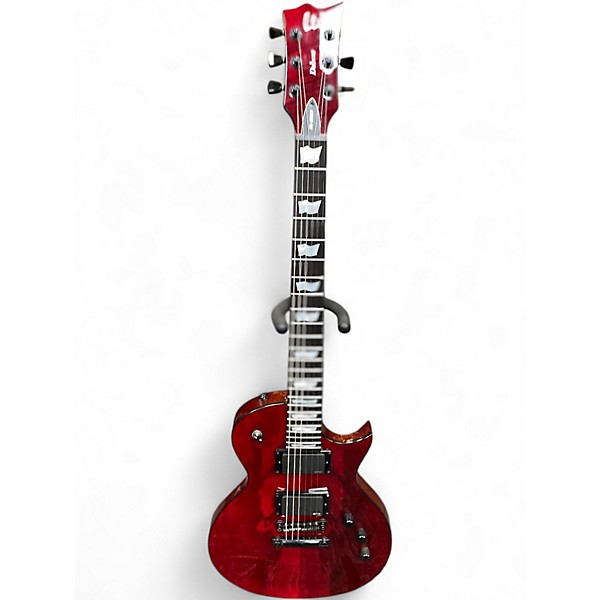 Used ESP LTD EC1000 Deluxe Transparent Red Solid Body Electric Guitar
