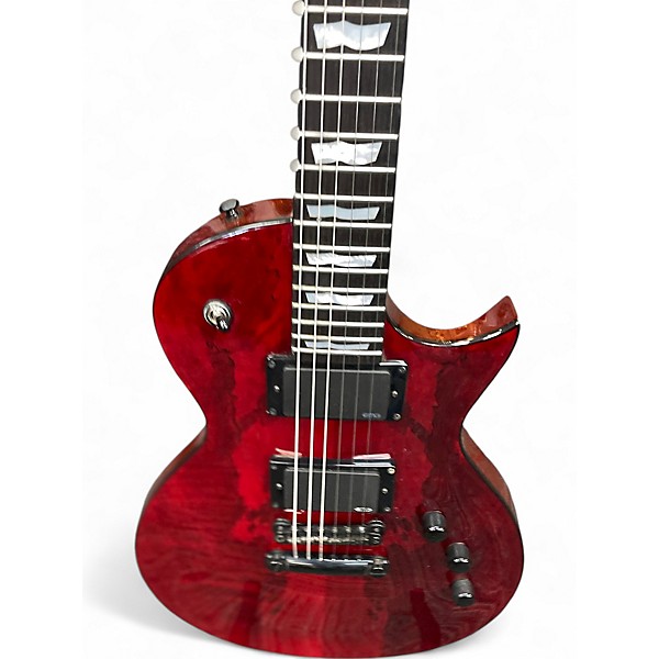 Used ESP LTD EC1000 Deluxe Transparent Red Solid Body Electric Guitar