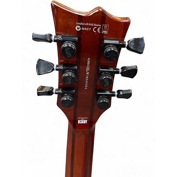 Used ESP LTD EC1000 Deluxe Transparent Red Solid Body Electric Guitar