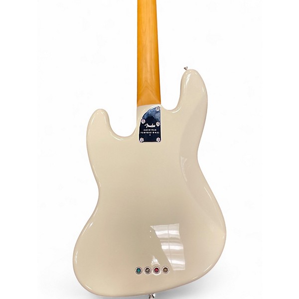Used Fender American Professional Jazz Bass Olympic White Electric Bass Guitar