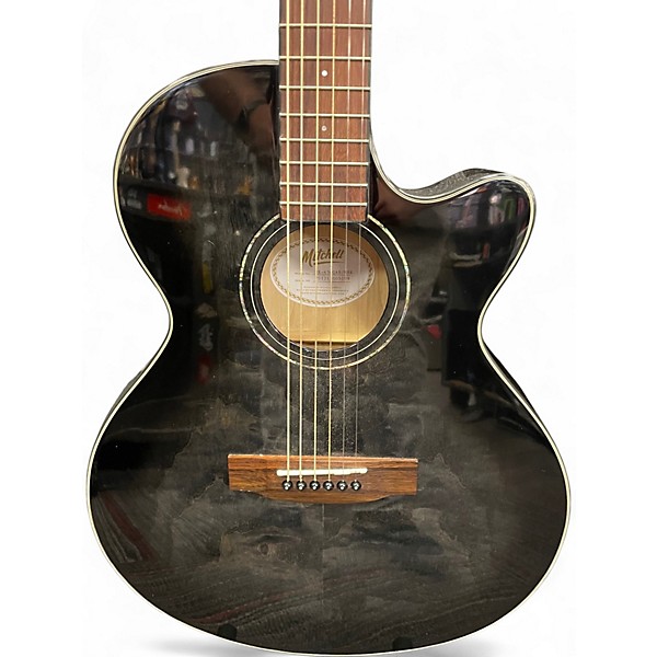 Used Mitchell MX430QAB Midnight Black Edge Burst Acoustic Electric Guitar