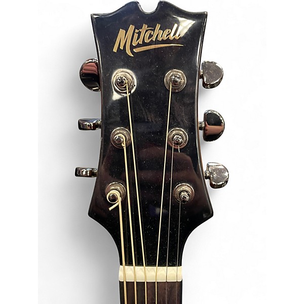 Used Mitchell MX430QAB Midnight Black Edge Burst Acoustic Electric Guitar